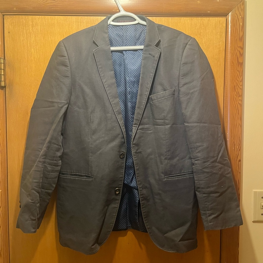 Next Men's Black Blazer with Blue Lining